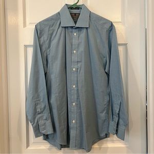 Black Brown 1826 Slim-Fit Checkered Dress Shirt 15.5-33